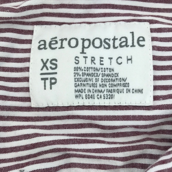 Purple & White stripped Long Sleeve Button up - Picture 3 of 6